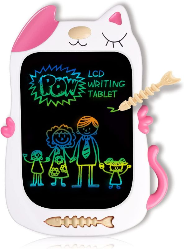 Photo 1 of GJZZ LCD Drawing Doodle Board Toys for 3 4 5 6 7 Year Old Girls Gifts,Writing and Learning Scribble Board Birthday Gift for Little Kids - Pink White