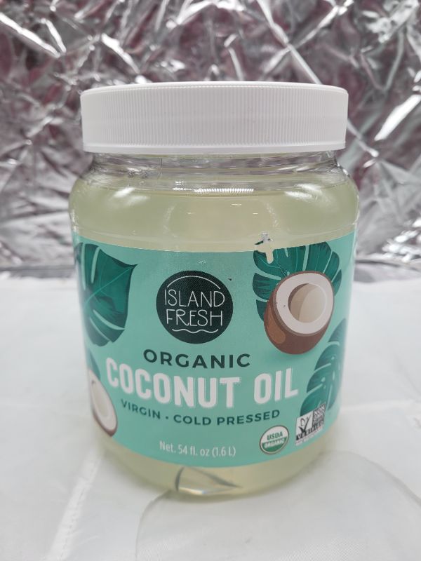 Photo 2 of Island Fresh Organic Coconut Oil (54 oz) - Organic Virgin Coconut Oil Great for Baking, Versatile Cooking Oil, DIY Hair Oil & Skin Oil, Cold-Pressed, Certified Organic & Non-GMO 54 Fl Oz (Pack of 1) EXPIRED OCT/2022