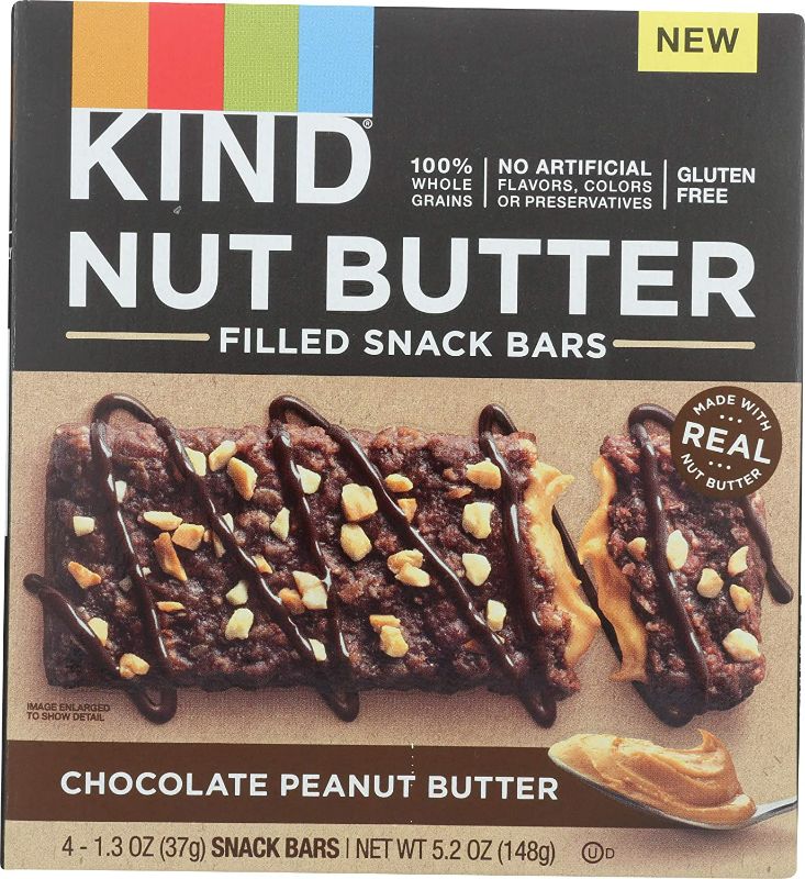 Photo 1 of KIND Nut Butter Filled bar, Chocolate Peanut Butter, 1.3 Ounce (8 Boxes of 4 Count) EXPIRED DEC 2022