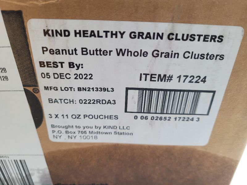 Photo 3 of KIND Healthy Grains Clusters, Peanut Butter Granola, Healthy Snacks, Gluten Free, 10g Protein, 3 Count EXPIRED DEC 2022