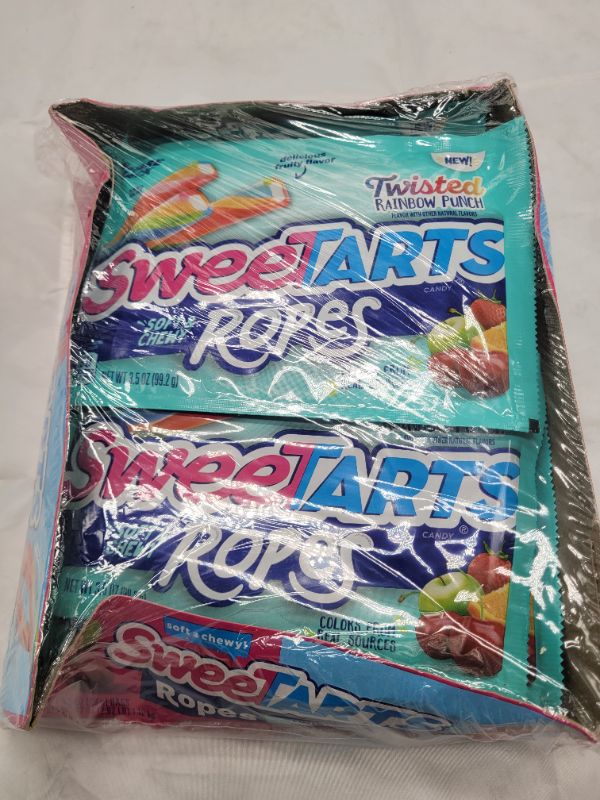 Photo 2 of SweeTARTS Ropes, Twisted Rainbow Punch, 3.5 ounce Package, Pack of 12 Twisted Rainbow 3.5 Ounce BEST BY OCT 2022
