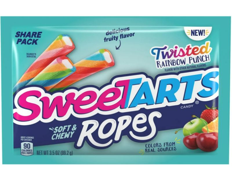 Photo 1 of SweeTARTS Ropes, Twisted Rainbow Punch, 3.5 ounce Package, Pack of 12 Twisted Rainbow 3.5 Ounce BEST BY OCT 2022

