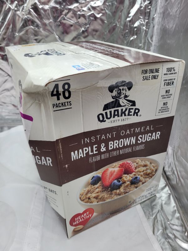 Photo 3 of Quaker Instant Oatmeal, Maple & Brown Sugar, Individual Packets, 1.51 Ounce (Pack of 48) BEST BY DEC 2022
