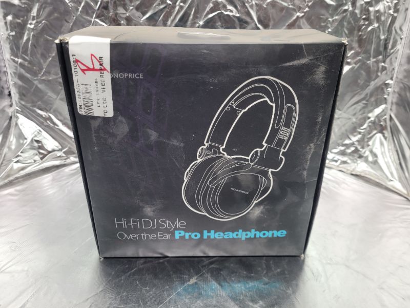 Photo 3 of Monoprice Premium Hi-Fi DJ Style Over-The-Ear Pro Headphones with A Single-Button Inline Microphone/Controller - Black