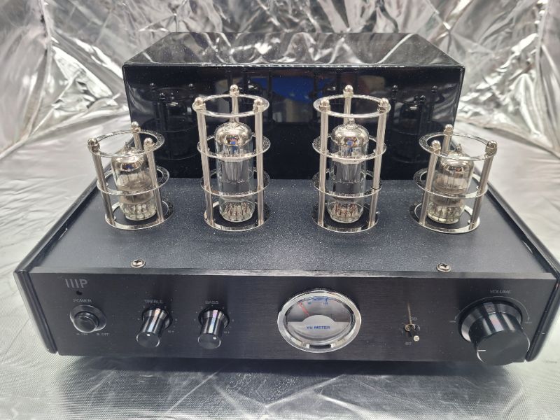 Photo 2 of Monoprice 50-Watt Stereo Hybrid Tube Amplifier with Bluetooth, Line Output, and Qualcomm aptX Audio