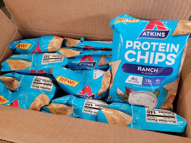 Photo 3 of Atkins Protein Chips, Ranch, Keto Friendly, Baked Not Fried,1.1 Oz(Pack of 12) BEST BY DEC 2022
