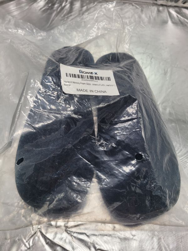 Photo 5 of HOME-X Memory Foam Slippers Small- Navy Blue (Fits W 6.5 - 8.5 M 6-7)