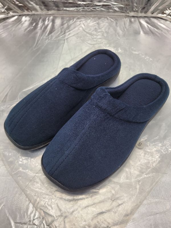 Photo 2 of HOME-X Memory Foam Slippers Small- Navy Blue (Fits W 6.5 - 8.5 M 6-7)