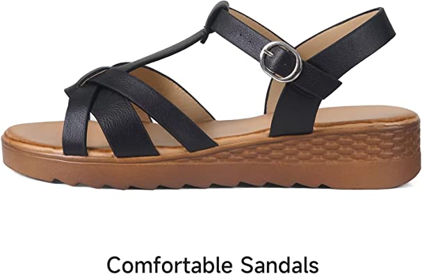 Photo 2 of MUSSHOE Platform Sandals for Women Open Toe Espadrille Platform Sandals Size 8