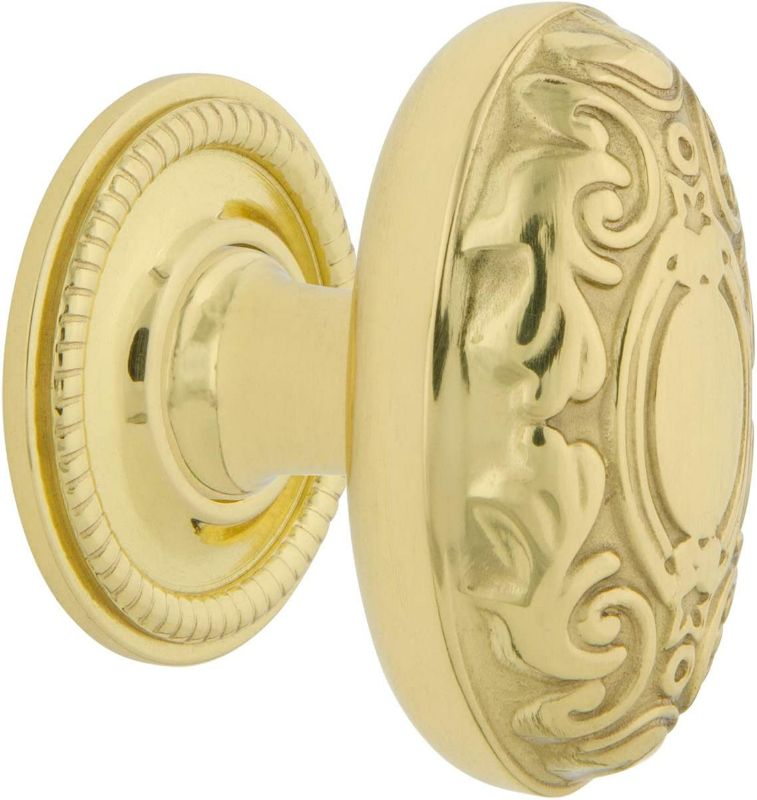 Photo 1 of Nostalgic Warehouse Victorian Brass 1 3/4" Cabinet Knob with Rope Rose in Unlacquered Brass