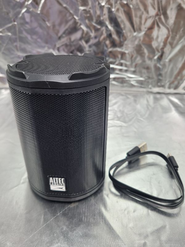 Photo 2 of Altec Lansing HydraMotion Wireless Bluetooth Speaker with 360 Degree Sound, Portable IP67 Waterproof for Outdoors, Shockproof, Snowproof, Everything Proof, 12 Hour Playtime (Black)