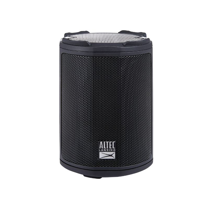 Photo 1 of Altec Lansing HydraMotion Wireless Bluetooth Speaker with 360 Degree Sound, Portable IP67 Waterproof for Outdoors, Shockproof, Snowproof, Everything Proof, 12 Hour Playtime (Black)