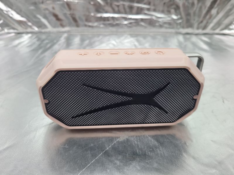 Photo 2 of Altec Lansing HydraMini Wireless Bluetooth Speaker, IP67 Waterproof USB C Rechargeable Battery with 6 Hours Playtime, Compact, Shockproof, Snowproof, Everything Proof (Petal Pink)