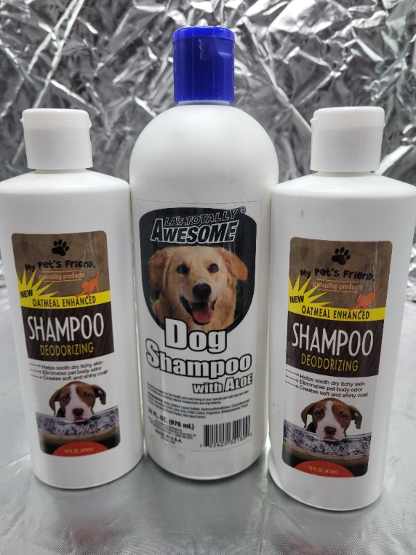 Photo 3 of My Pet's Friend (2 Pack) Oatmeal Enhanced Deodorizing Shampoo, 16-oz. Bottles AND ONE LA's Totally Awesome Dog Shampoo w/ Aloe (32 fl oz)