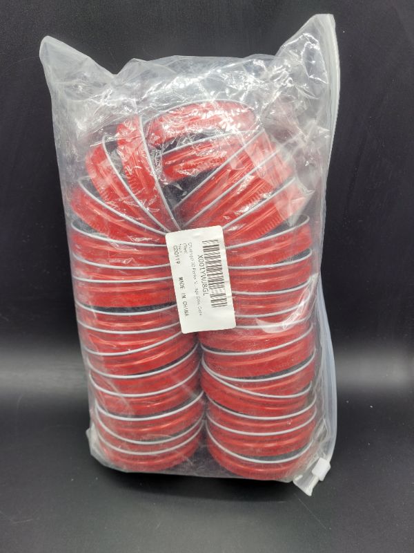 Photo 3 of Chuangdi 30 Packs Mason Jar Lids Regular Mouth Leak Proof Secure Mason Storage Solid Caps (Red)