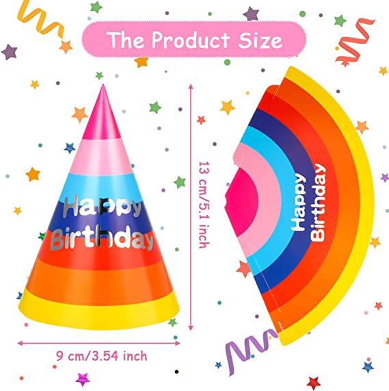 Photo 2 of Assorted Party Supplies Bundle: Birthday Party Hats, Round Tissue Paper Confetti Dots, Pink Balloons, Cake Toppers and Decorations