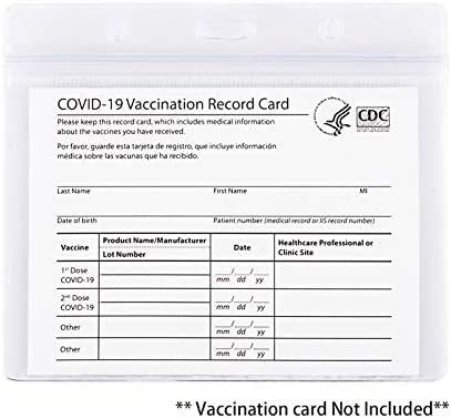 Photo 1 of (5 pack - 50 count total) 10 Pcs CDC Vaccination Record Card Holders 4 x 3 Inch Immunization Record Vaccine Cards Holder Badge Holders for ID Cards | Heavy-Duty Clear Vinyl Plastic Sleeve with Waterproof Resealable Zip