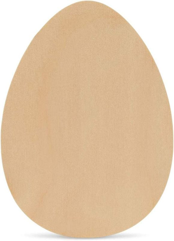 Photo 1 of 3 Pieces Wooden Easter Egg Cutouts Wooden Egg Slices Unfinished DIY Easter Egg Cutouts for Easter Crafts and DIY Spring Decorations (10 x 7 x 0.16 Inch)