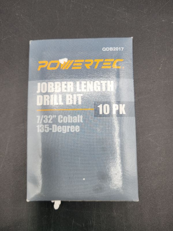 Photo 2 of POWERTEC QDB2017 7/32" Cobalt Drill Bit, 10 Pack, M35 Cobalt Drill Bit Set for Metal, Stainless Steel & Cast Iron