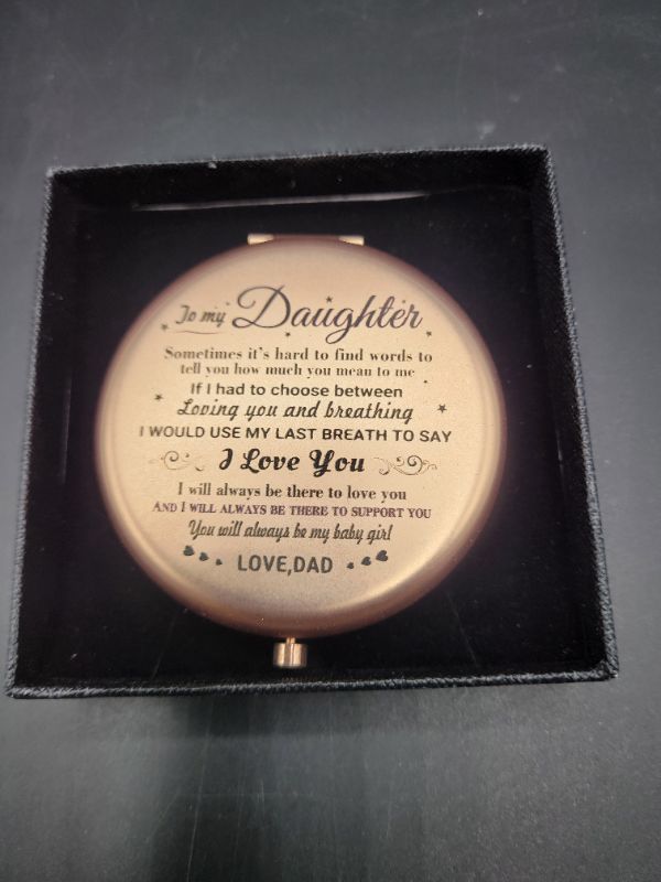 Photo 2 of to My Daughter You are Always Be My Baby Girl Love Saying Rose Gold Compact Mirror for Daughter,Unique Meaningful Daughter Gifts for Daughter Graduation Birthday Christmas from Dad