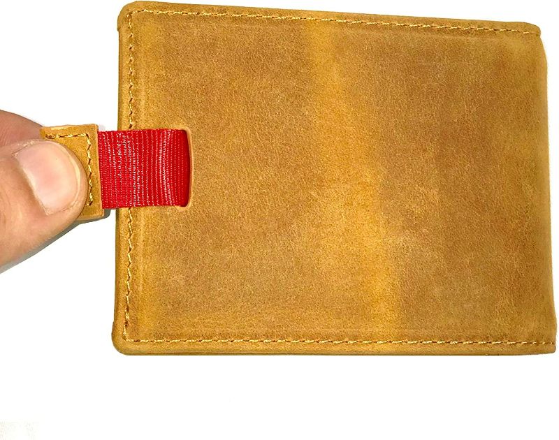 Photo 2 of Bakur Brands RFID Blocking Slim Genuine Tan Leather Men's Bifold Wallet With Money Clip