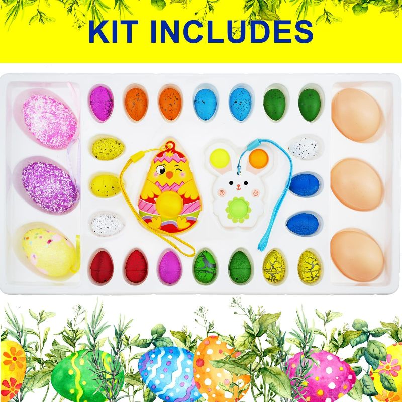 Photo 2 of Easter Advent Calendar for Kids - 28 Pcs Dinosaur Eggs Hatching Dino Egg Grow in Water Crack with Multi-Color Hunting Game Easter Decorations Easter Basket Stuffers for Toddler/Girls/Kids/Teens