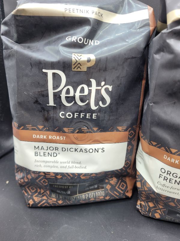 Photo 4 of Peet's Coffee Organic French Roast, Major Dickason's Blend, Dark Roast Ground Coffee, 18 oz Bag FRESHEST BY JUNE 2022/JULY 2022