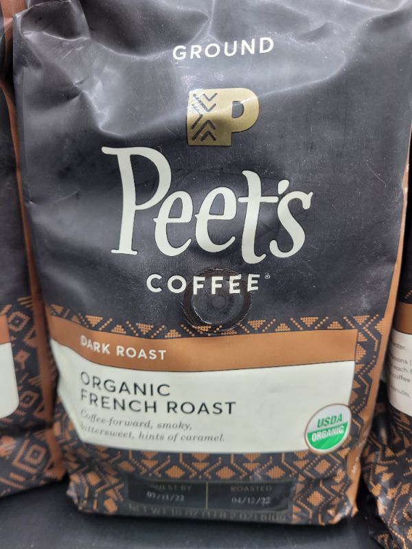Photo 3 of Peet's Coffee Organic French Roast, Major Dickason's Blend, Dark Roast Ground Coffee, 18 oz Bag FRESHEST BY JUNE 2022/JULY 2022