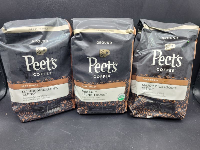 Photo 2 of Peet's Coffee Organic French Roast, Major Dickason's Blend, Dark Roast Ground Coffee, 18 oz Bag FRESHEST BY JUNE 2022/JULY 2022