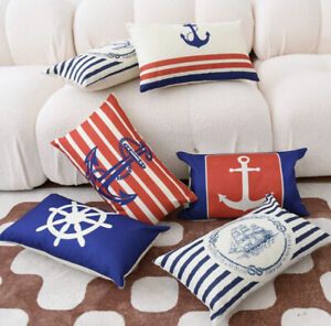 Photo 1 of ABESSLON Set of 6 Pillow Covers 12x20 Nautical Sailing Throw Pillow Covers and Couch Pillow Covers for Livingroom Sofa Car Home Decor (12x20 Set of 6)