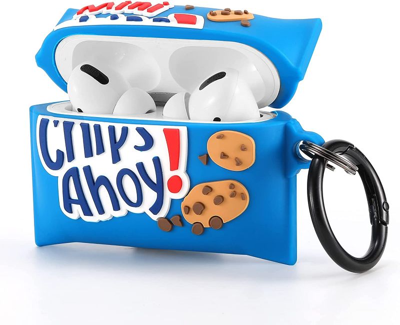 Photo 1 of MOLOVA Case for Airpods Pro,Soft Silicone 3D Cute Funny Cool Fun Cartoon Character Kawaii Food Design Fashion Cover Protective Accessories with Keychain for Kids Teens Boys Girls(Funny Cookie)