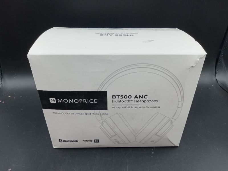 Photo 3 of Monoprice BT-500ANC Bluetooth with aptX-HD, Google Assistant, Wireless Over Ear Headphones with Hybrid Active Noise Cancelling (ANC)