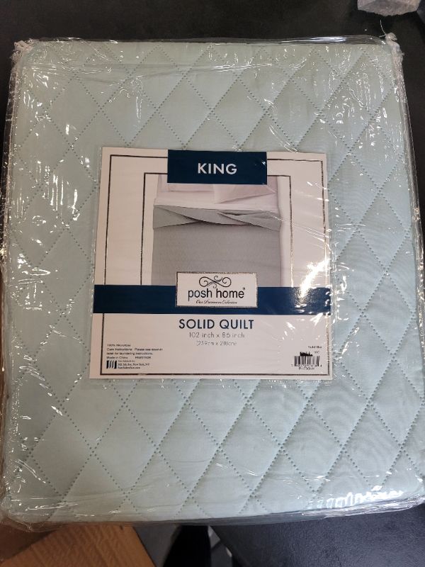 Photo 2 of Posh Home King Size Solid Quilt Cotton Blend Blanket Bedspread Light Coverlet Summer Bedding Quilted Bedspreads Lightweight Comforter Bed Spread KING