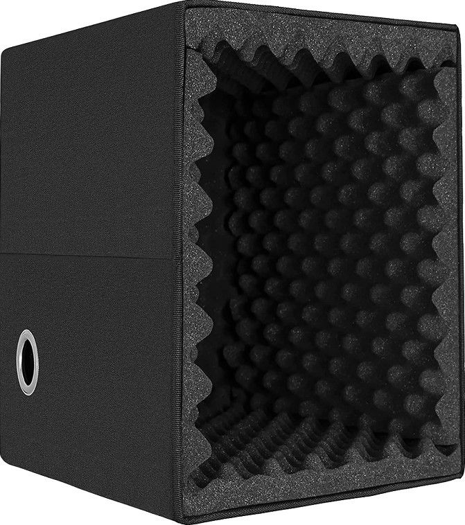 Photo 1 of Portable Recording Shield Box,Microphone Isolation Booth Cube with Sponge Sound-Absorbing Processor,Foldable/Mountable Stand,Suitable for studio, Blog, Vocal Use