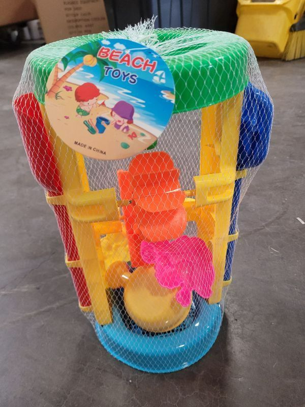 Photo 2 of Plastic Toys Kids’ Sand And Water Wheel Tower, Flowing Sand And Water, Built-In Top Funnel, Sieve, And Wheels, Shovel And Rake Included, Learn About Solids, Liquids, Combination, For Ages 3+