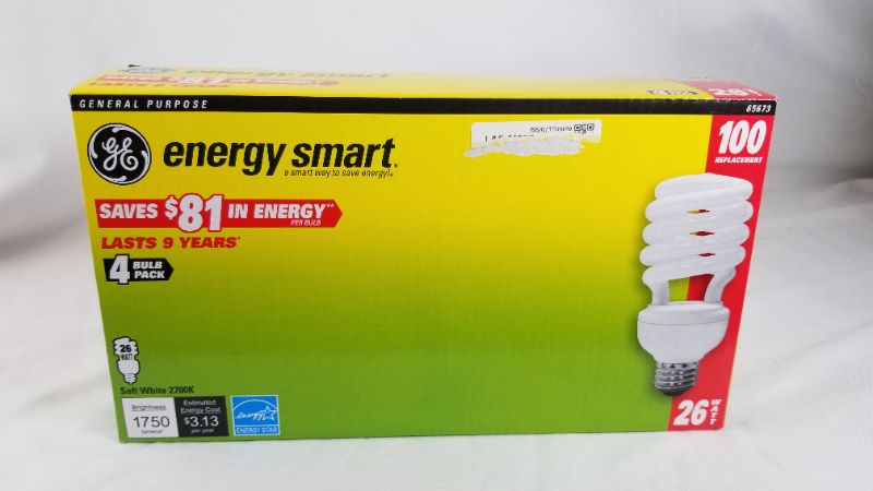 Photo 1 of 4-Pack 26-W Equivalent CFL Light Fixture Light Bulbs Soft White 