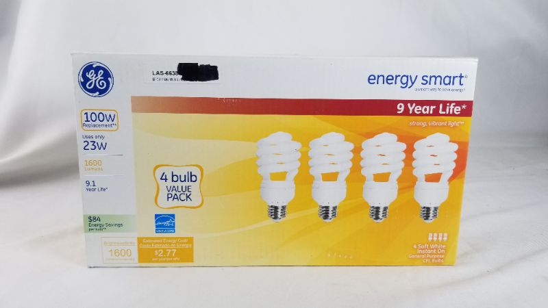 Photo 1 of 4-Pack 26-W Equivalent CFL Light Fixture Light Bulbs Soft White
