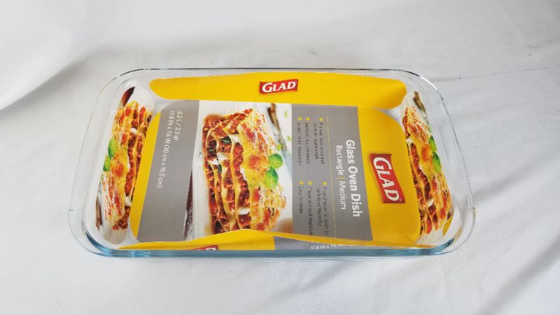 Photo 2 of Glad Clear Glass Oblong Baking Dish|2.3-Quart Nonstick Rectangular Bakeware Casserole Pan|Freezer-to-Oven and Dishwasher Safe, Medium