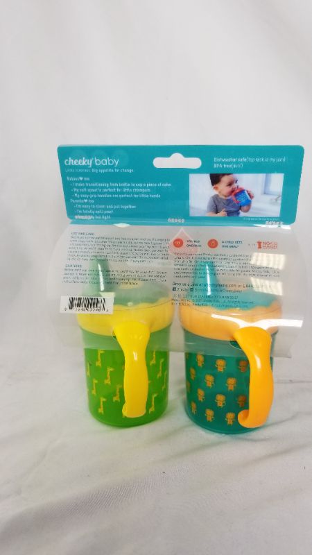 Photo 3 of Cheeky Baby 2 Pack Sippy Cups 7oz New 
