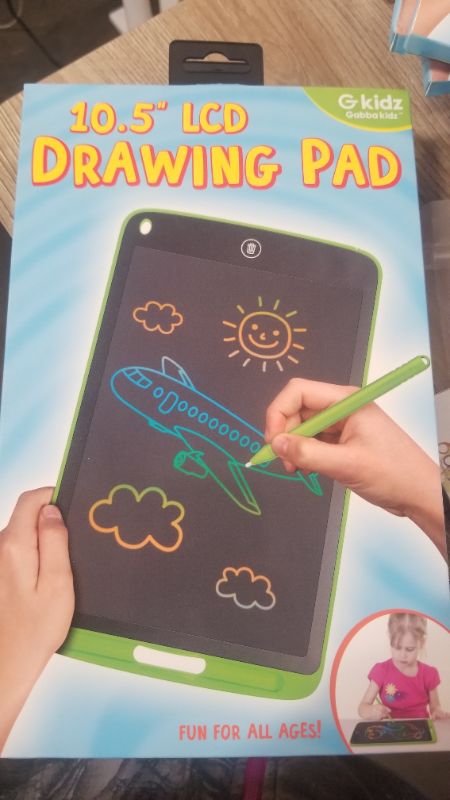 Photo 2 of GabbaGoods LCD Writing Tablet Doodle Board,10.5 inch Colorful Drawing Pad,Electronic Drawing Tablet, Drawing Pads,Travel Gifts for Kids Ages 3 4 5 6 7 8 Year Old Girls Boys (Green)
