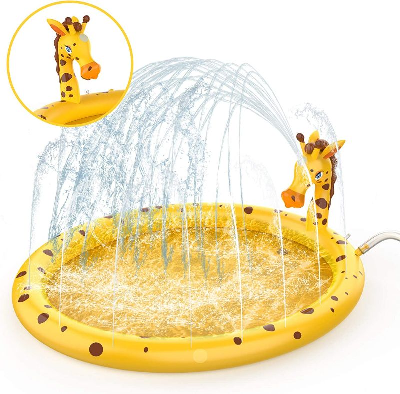 Photo 3 of AOLUXLM Kids Sprinkler Splash Pad - 67”Outdoor Summer Pad Toys, Sprinkler Pad for Toddlers, Girls Pool Toys for 3 4 5 6 Year Old Kids