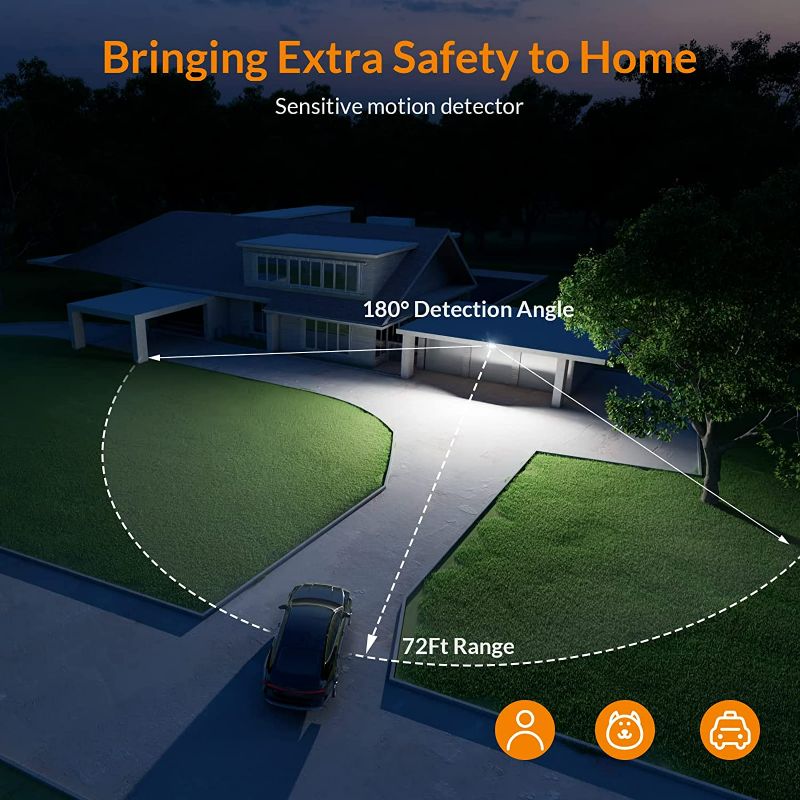 Photo 1 of LEPOWER LED Security Lights Motion Sensor Light Outdoor, 35W 3500LM Motion Security Light, Waterproof IP65, 5500K, Full Metal, 3 Head Motion Detected Light for Garage, Porch, Yard (Not Solar