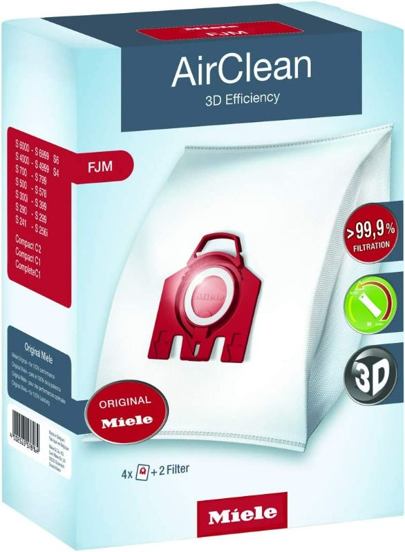 Photo 2 of Miele AirClean 3D FJM Vacuum Cleaner Bags, 4 pack