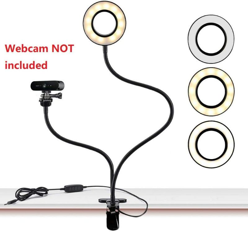Photo 1 of Webcam Light Stand for Live Stream, Selfie Ring Light with Webcam Mount for Logitech C925e, C922x, C930e,C922,C930,C920,C615,Brio 4K
