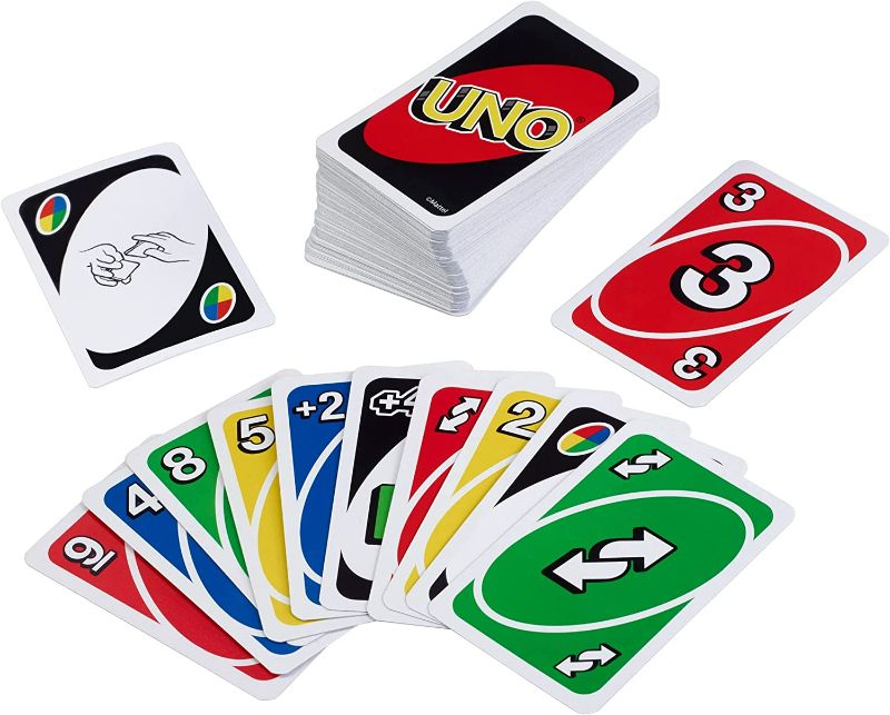 Photo 3 of UNO - Classic Colour & Number Matching Card Game - 112 Cards - Customizable & Erasable Wild - Special Action Cards Included - Gift for Kids 7+, W2087