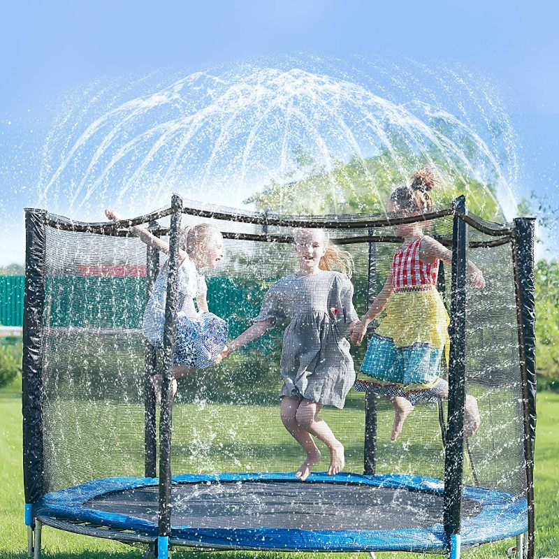 Photo 1 of NUOBESTY Trampoline Water Sprinkler, 1 Set Green Trampoline Sprinkler Water Spray Trampoline Ladder for Water Playing in Sumer |10m/32.8ft