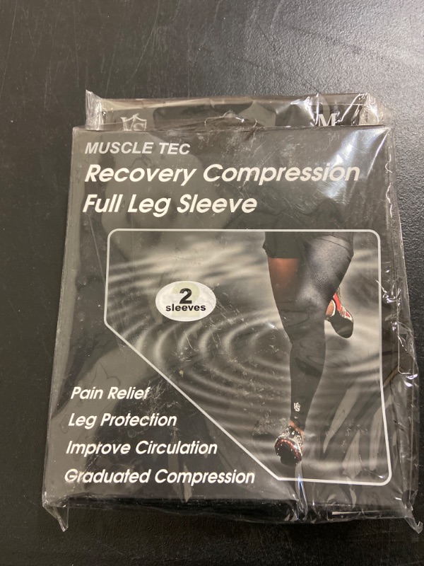 Photo 5 of Vital Salveo Recovery Compression Sports Full Leg Sleeve Thigh Calf Long Knee Support Basketball Black (1 Pair) Medium