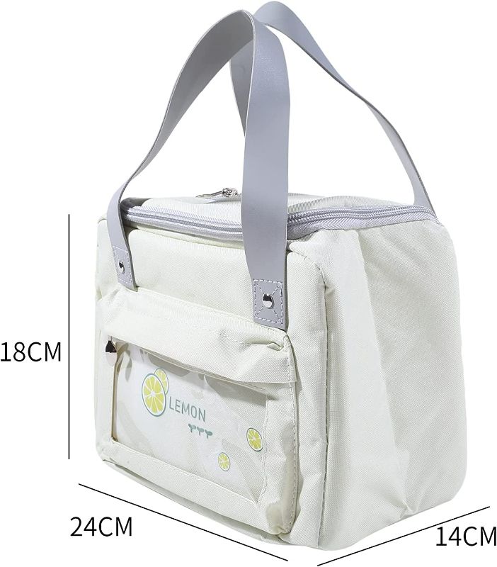 Photo 2 of Essencedelight Lunch Bag Insulated Meal Prep Lunch Tote Lunch Box Large Capacity Food Containers for Work Picnic Sports,beige