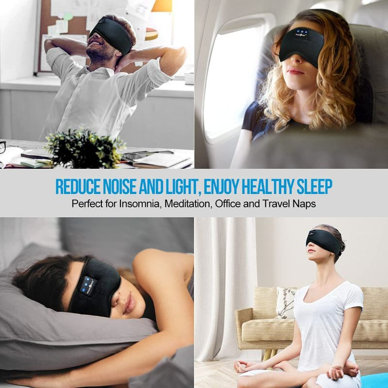 Photo 1 of MUSICOZY Sleep Headphones Bluetooth 5.2 Headband Sleeping Eye Mask for Women Men Wireless Music Headband Earbuds Earphones for Side Sleepers Built-in HD Speakers Cool Gadgets Unique Gifts