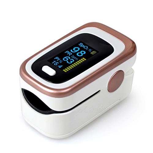 Photo 1 of Finger Pulse Oximeter -Blood Oxygen Saturation - Athletic and Aviation Pulse Oximeters, Respiratory Rate, PI Sleep Monitor? Batteries and Lanyard (Sleep Monitor - Rose Gold + White)